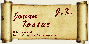 Jovan Kostur vizit kartica